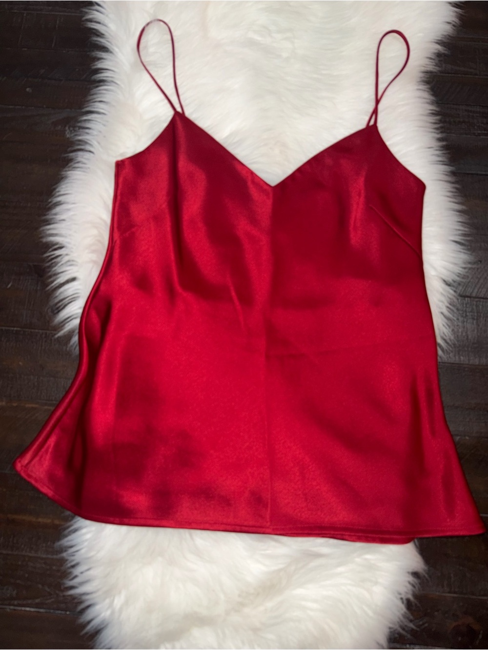 Galvan London Red Satin Spaghetti Strap Cami Top Sz 8